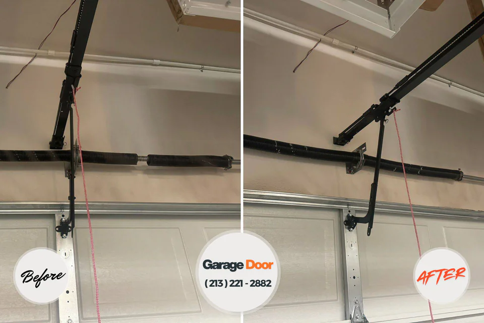 Before and after: garage door repair Vienna, VA